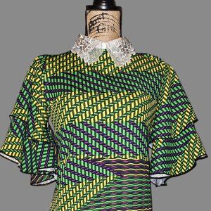 African Bodycon Style Midi Dress